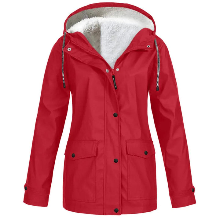 Women's Water and Windproof Fleece-Lined Jacket With Hood