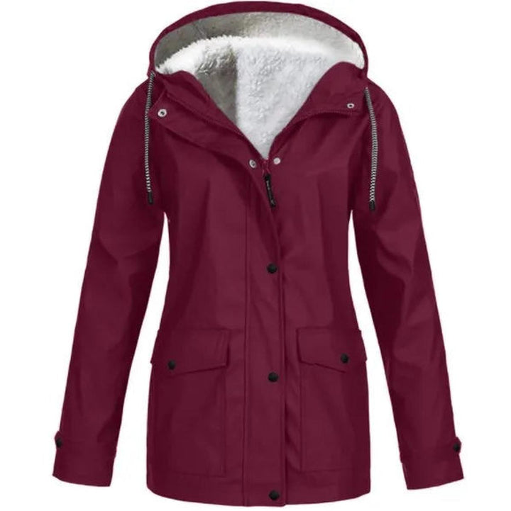 Women's Water and Windproof Fleece-Lined Jacket With Hood
