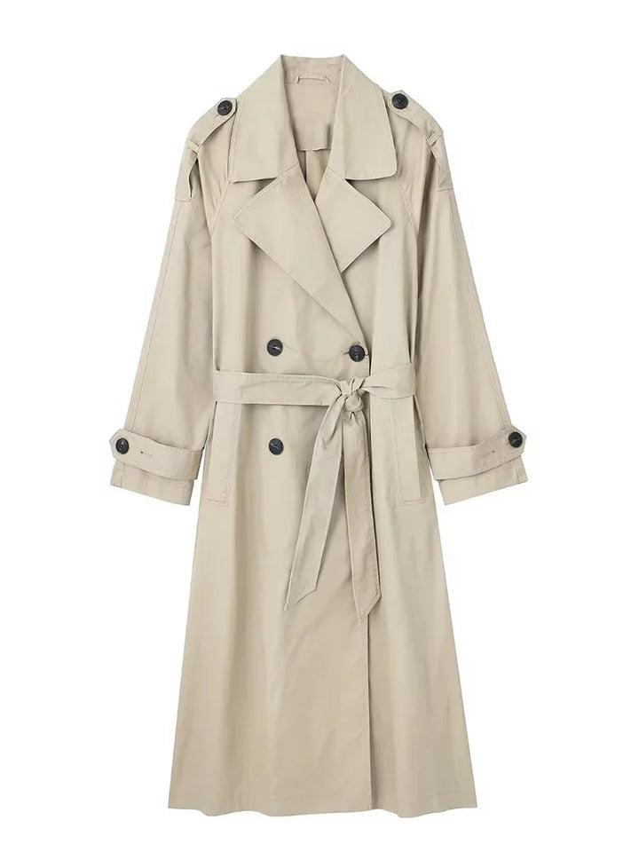 Black Trench Coat Women – Chic Double Breasted Design for Stylish Layering