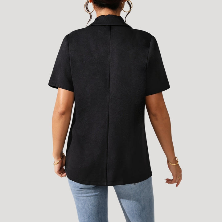 Classic Women's short-sleeve black blazer