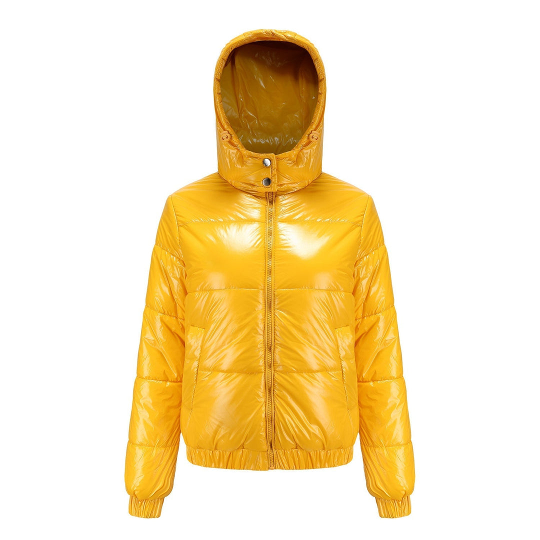 Women's high-gloss down jacket with hood