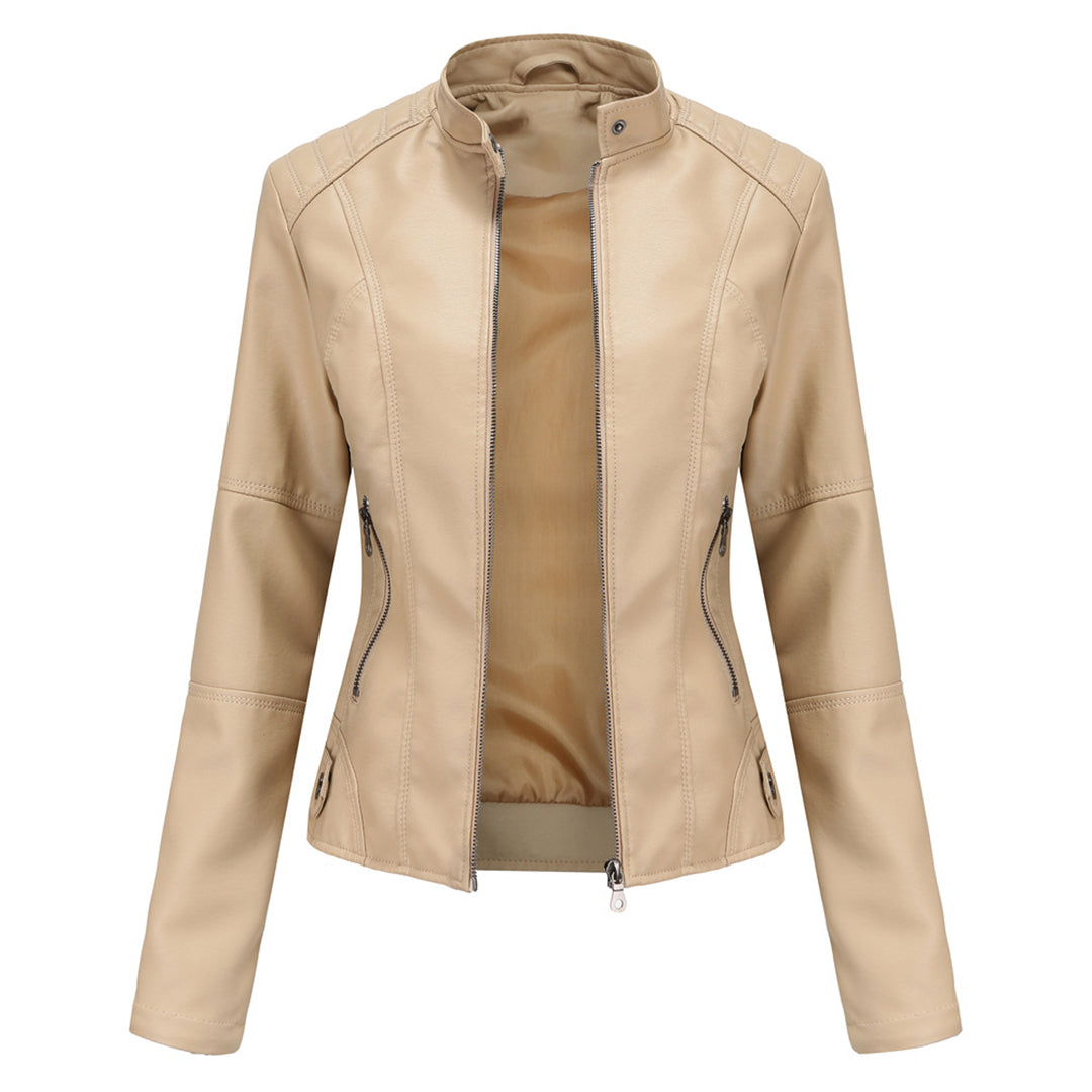Women's Sleek Modern Tailored Jacket — Structured Long-Sleeve Lapel Blazer Coat