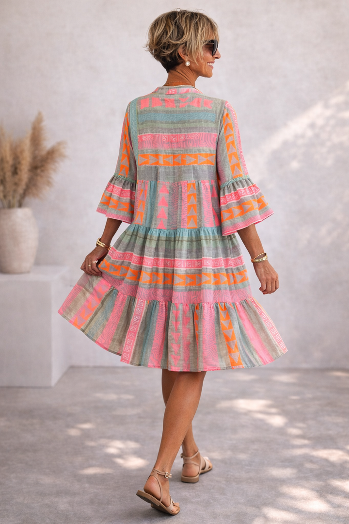 NOVA | Vibrant Midi Dress Breezy Comfort Weekend Style