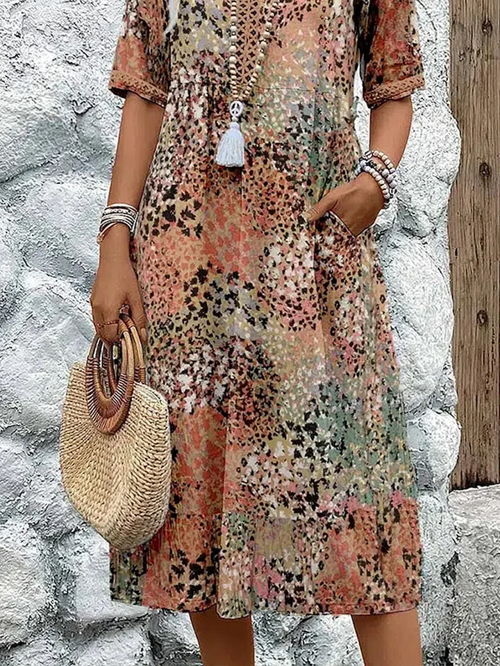 CALLIE | Vibrant Midi Dress Flattering Fit Effortless Style
