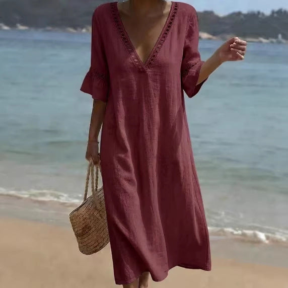 ELARA | Breezy Maxi Dress Flattering Comfort Seaside Style