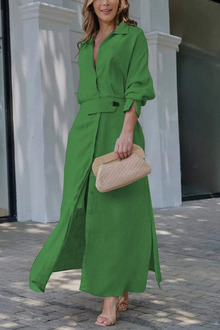 ELISABETTA | Elegant Maxidress with V-Neck and Flowing Cut for a Chic Summer
