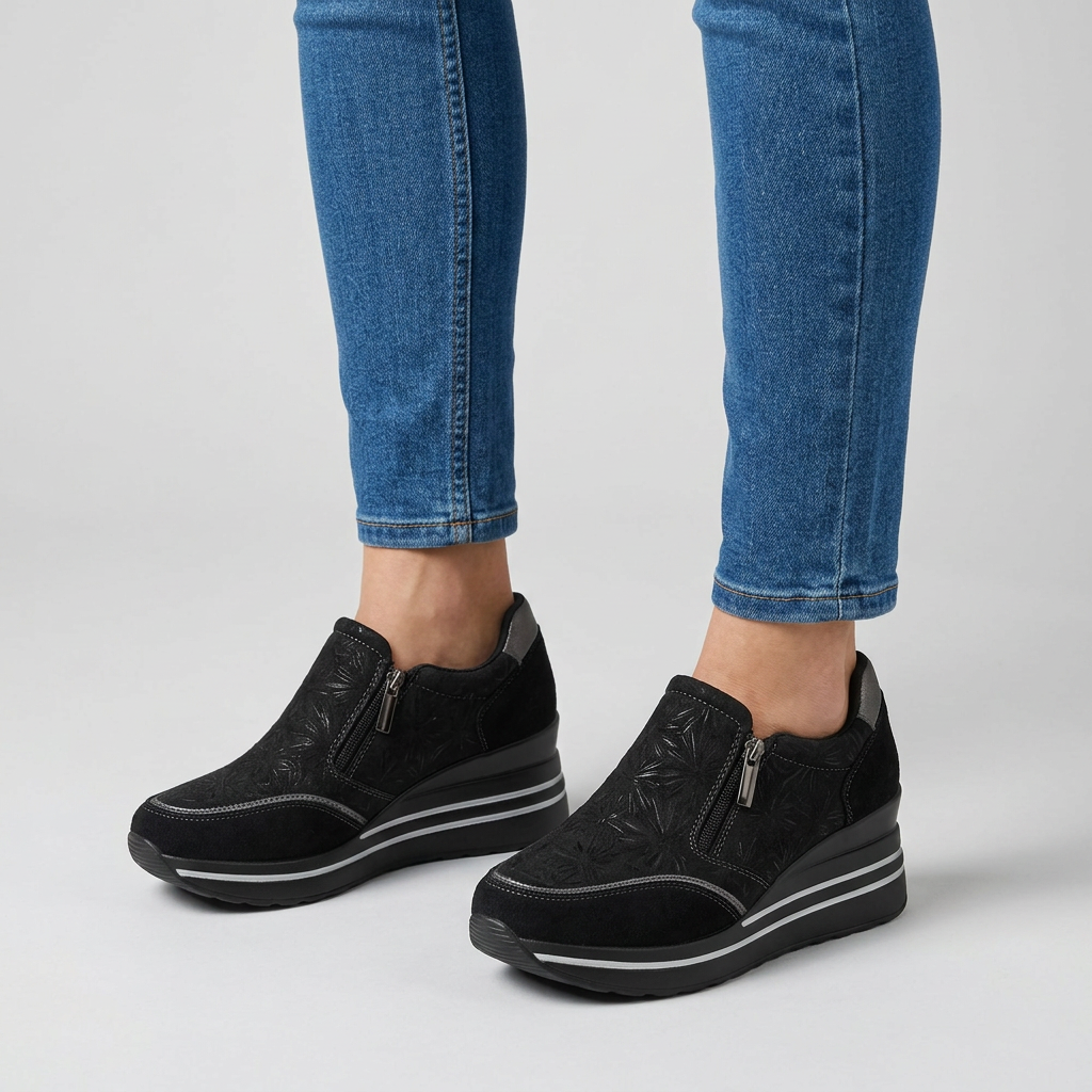 Morena - Comfortable women's sneakers with wedge