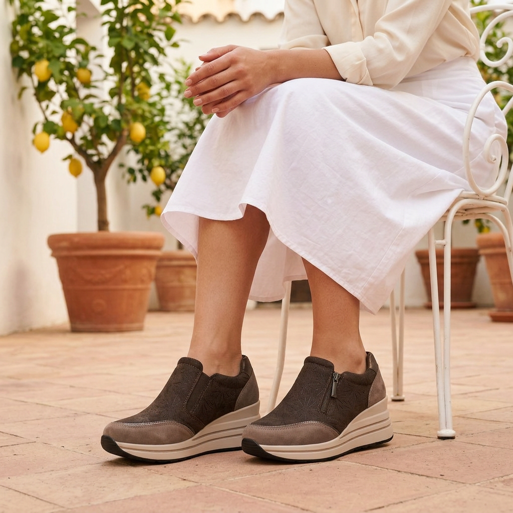 Morena - Comfortable women's sneakers with wedge