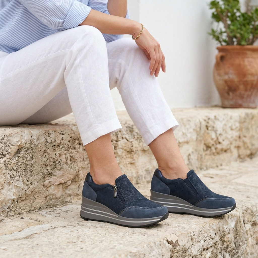 Morena - Comfortable women's sneakers with wedge