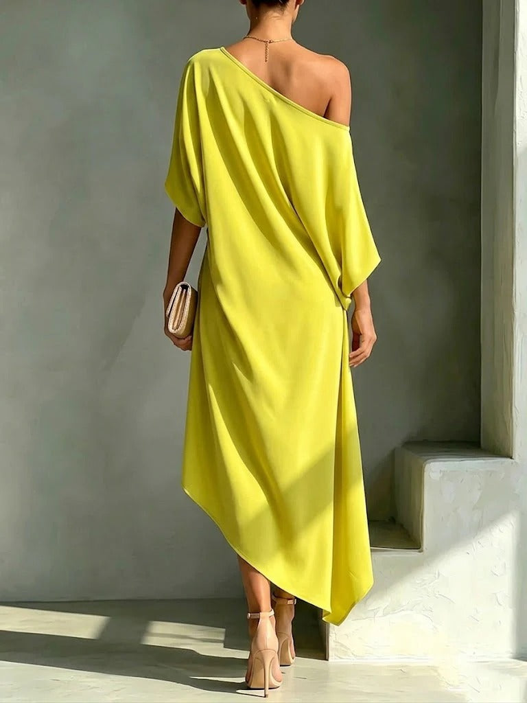 HARLOW |  Maxi Dress with Asymmetric Hem for Elegant Evenings