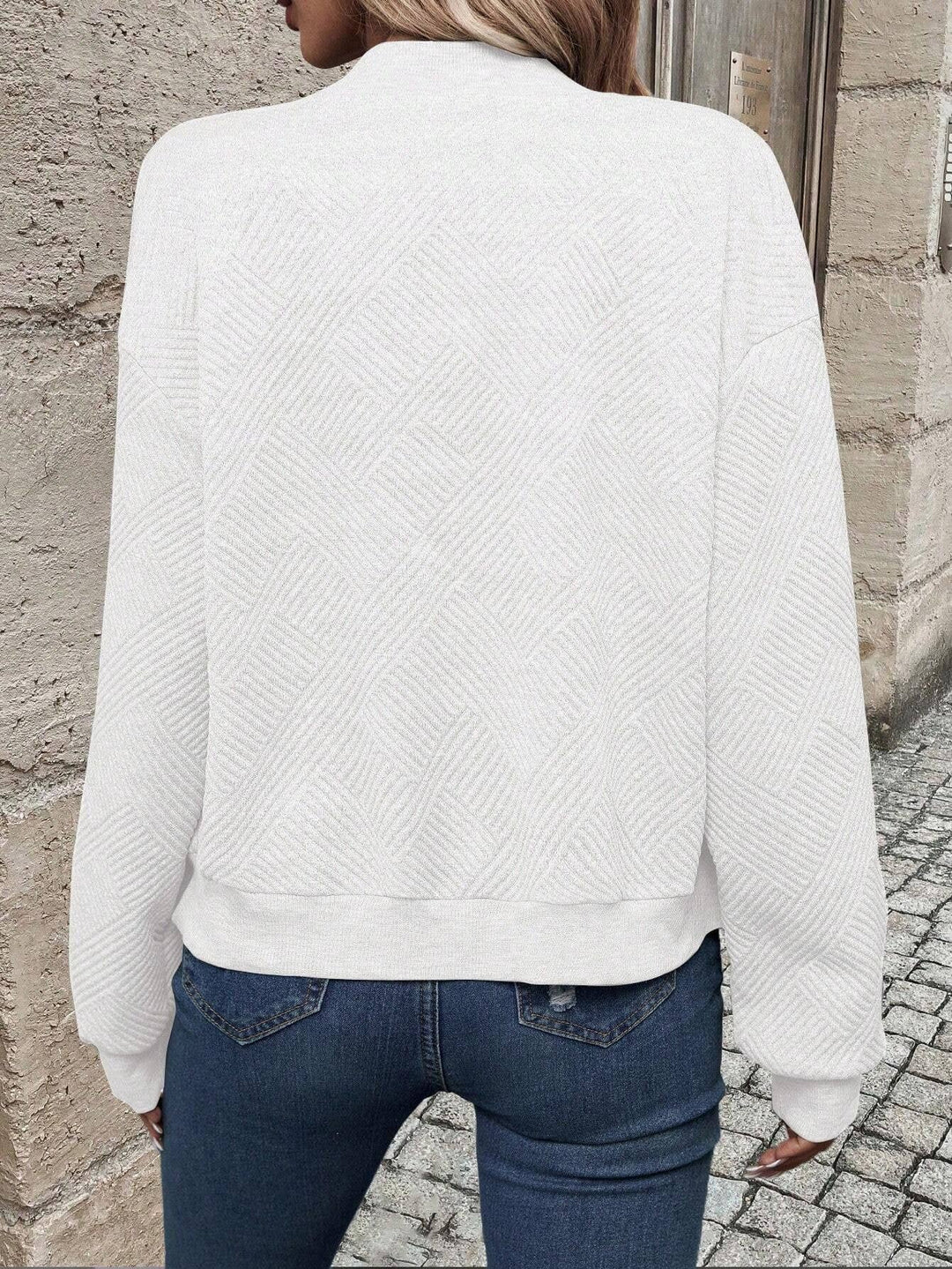 Women's Textured Zip Up Lightweight Bomber Jacket