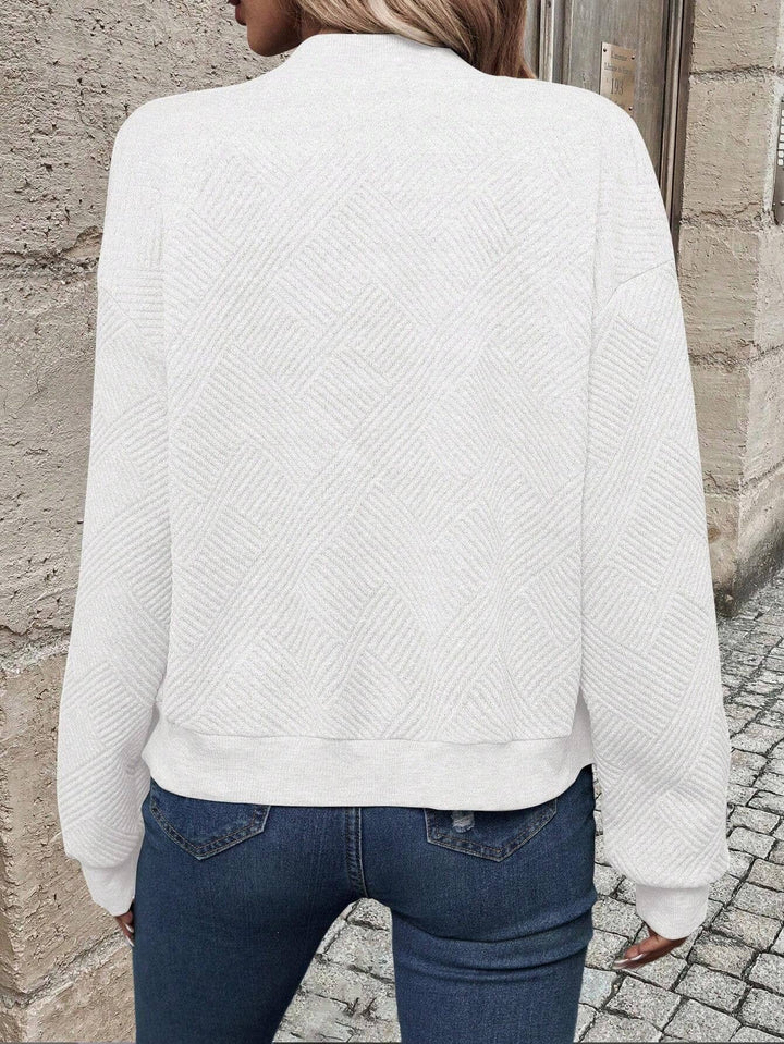 Women's Textured Zip Up Lightweight Bomber Jacket