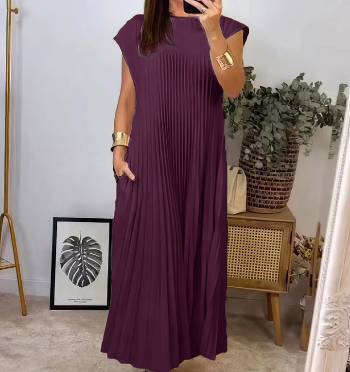 ELEONORA | Pleated Dress Without Sleeves, Elegant and Timeless