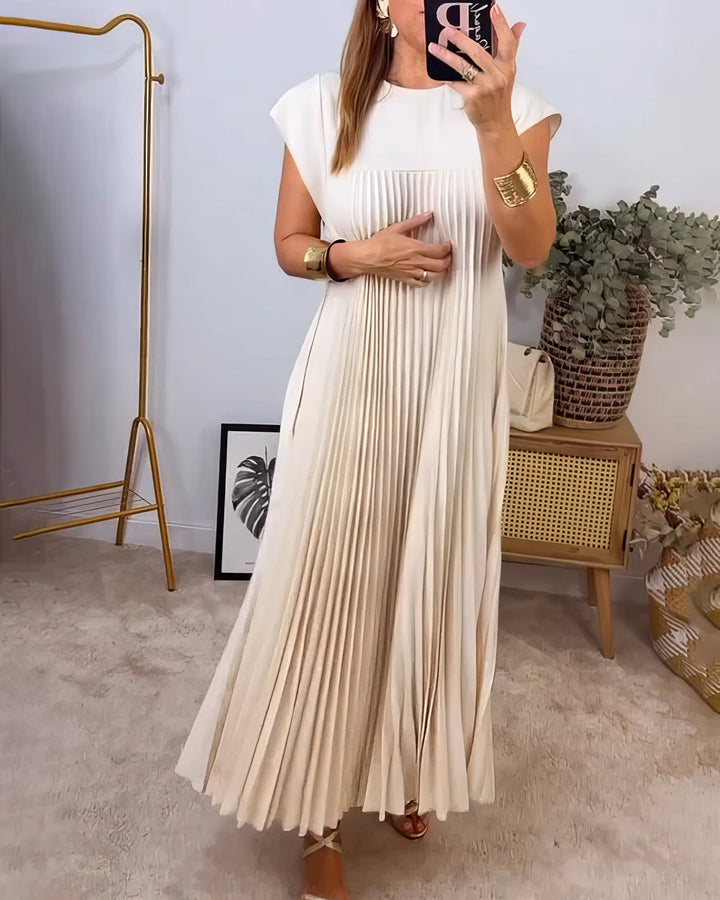 ELEONORA | Pleated Dress Without Sleeves, Elegant and Timeless